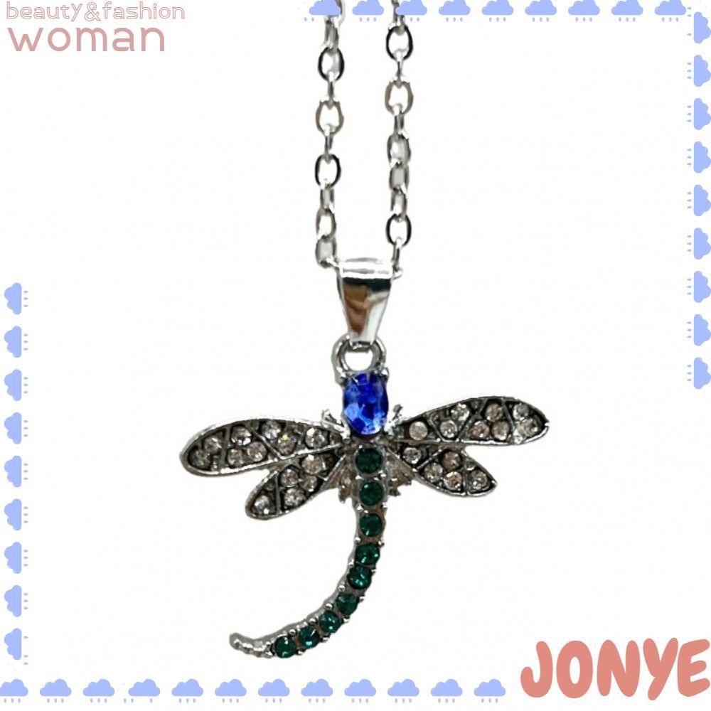 JONY Cubic Zirconia สร้อยคอ, Dragonfly รูปที่มีสีสัน Cubic Zirconia Dragonfly จี้สร้อยคอ,แฟชั่นฝังออ