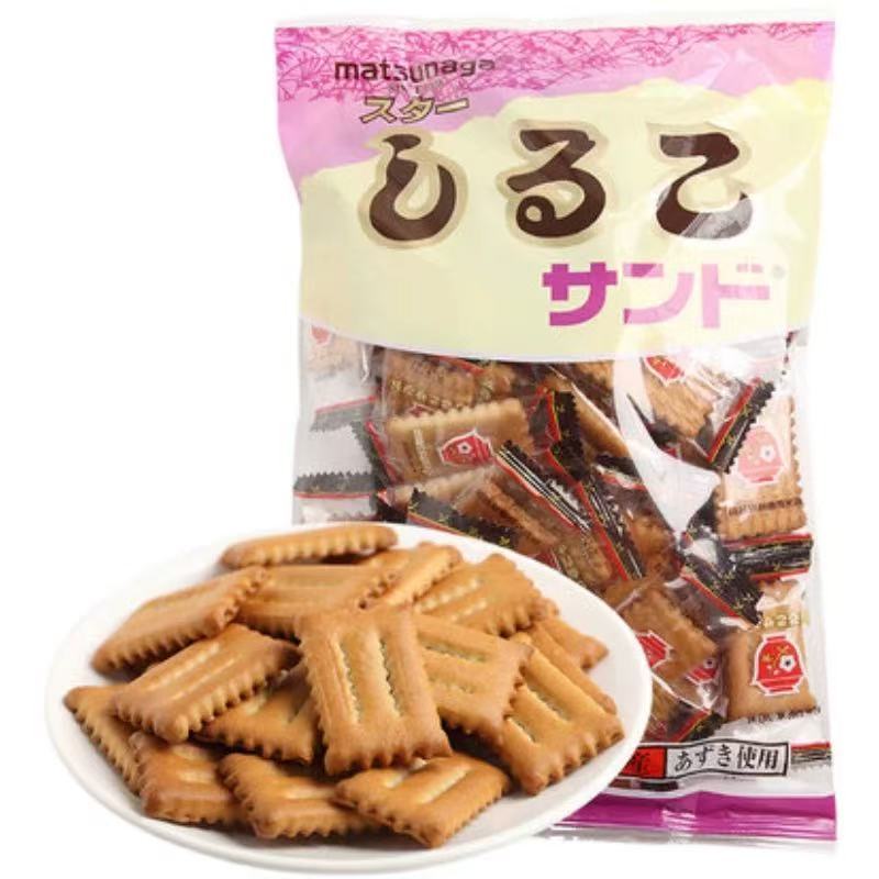 ขนมนําเข้าจากญี่ปุ่น Matsunaga Hokkaido Red Bean Sandwich Biscuits Office Casual Snacks Afternoon Te