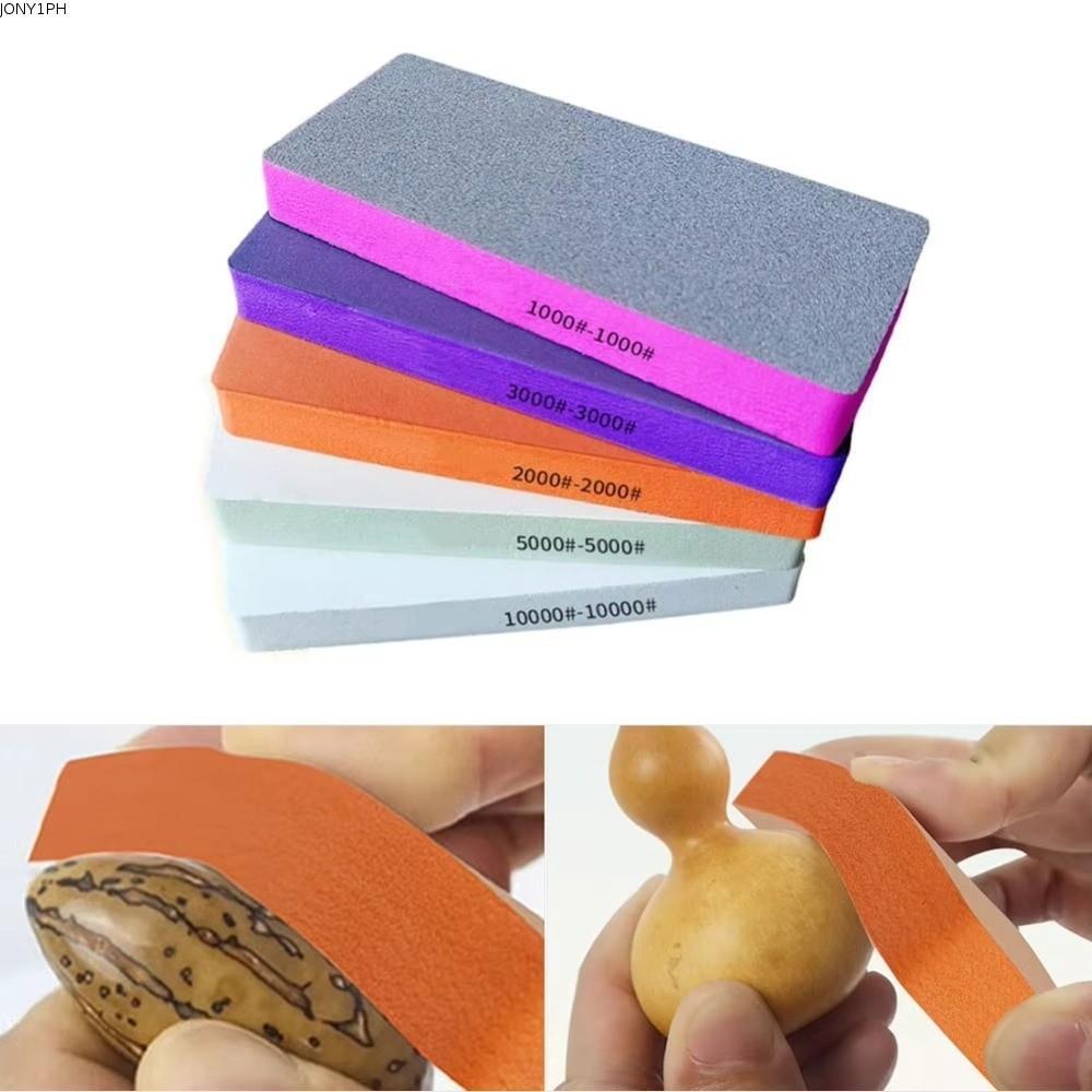 JONY1PH บล็อกฟองน้ําขัด, 1000 ถึง 10000 Grit บล็อกทรายสองด้าน, การจัดการดีกว่า 100x50x14 มม. โครงสร้