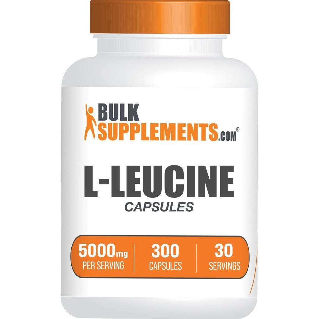 BulkSupplements.com L-Leucine Capsules - อาหารเสริม Leucine Amino Acid อาหารเสริม BCAA, Leucine 5000