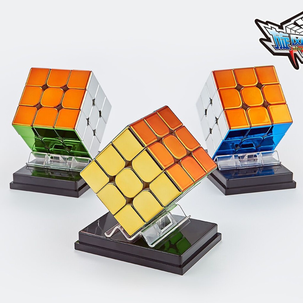 พร้อมสต็อก Cyclone Boy Magnetic Rubiks Cube Third-Order Electroplating Rubiks Cube เด็กเล็กการศึกษาข