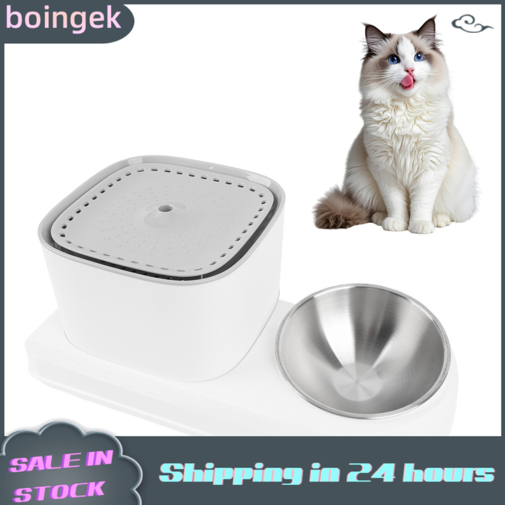 Boingek Jiawu น้ำพุแมว 3L ความจุขนาดใหญ่ปั๊มที่เงียบสงบเป็นพิเศษ All In One Design เครื่องจ่ายสัตว์เ
