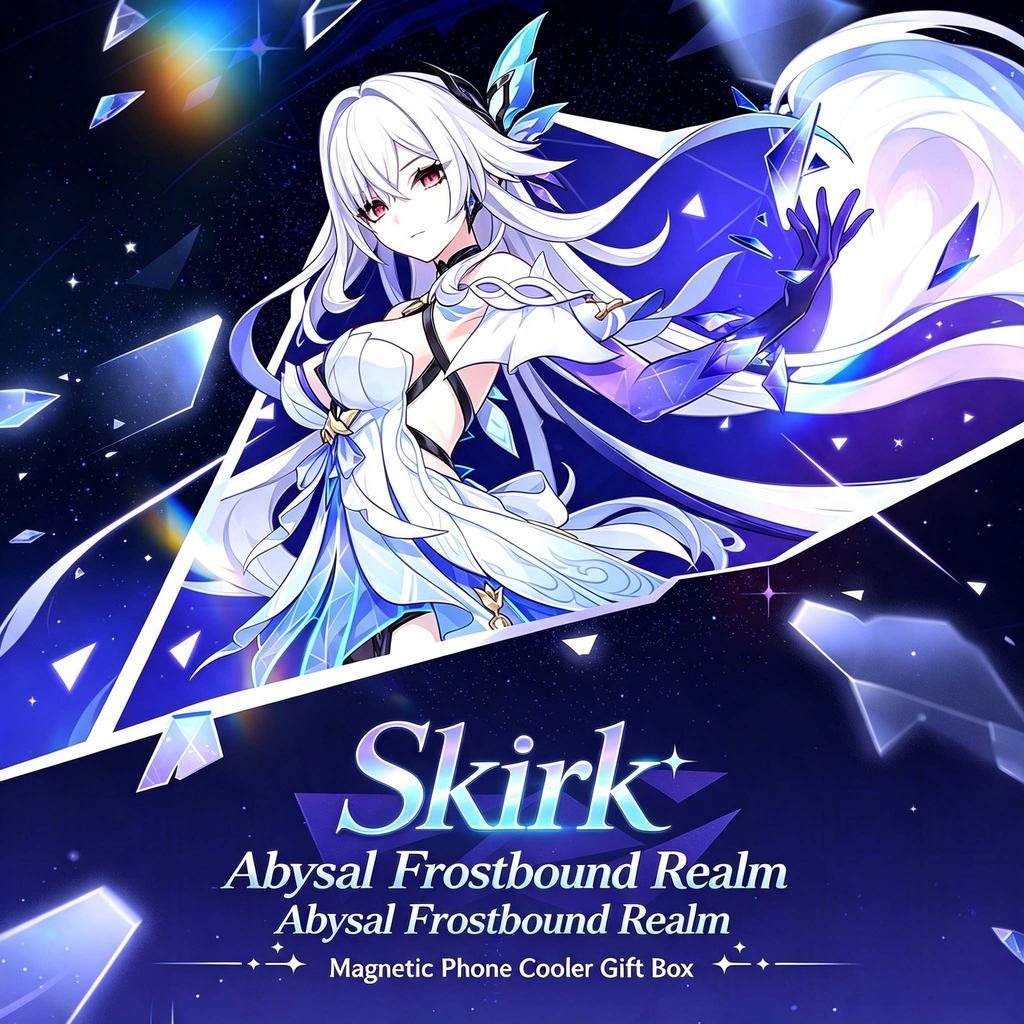 MIHOYO Genshin Impact Skirk Abyssal Frostbound Realm โทรศัพท์ Cooler 35W Semiconductor พัดลมระบายความร้อนแม่เหล็ก RGB สมาร์ทควบคุมหม้อน้ําสําหรับเล่นเกมของขวัญกล่อง
