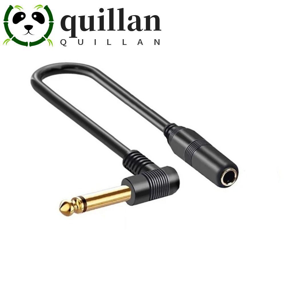 QUILLAN มุมขวา 6.35 มม.ขยายชาย,มุมขวา 90 องศาสายสัญญาณเสียง 1/4 นิ้ว TS Mono Jack, Line ทนทานต่อ TRS สายสเตอริโอ 6.35 มม. สายกีต้าร์สเตอริโอเปียโน