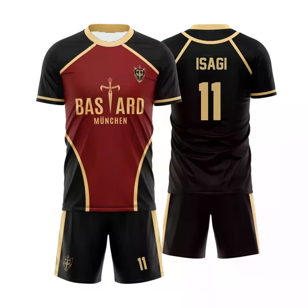 อะนิเมะ Blue Lock ชุดผู้ชาย Futsal Vl Replika Bastard Munich Jersey กางเกงขาสั้นแขนสั้นชุดลําลองผู้ช