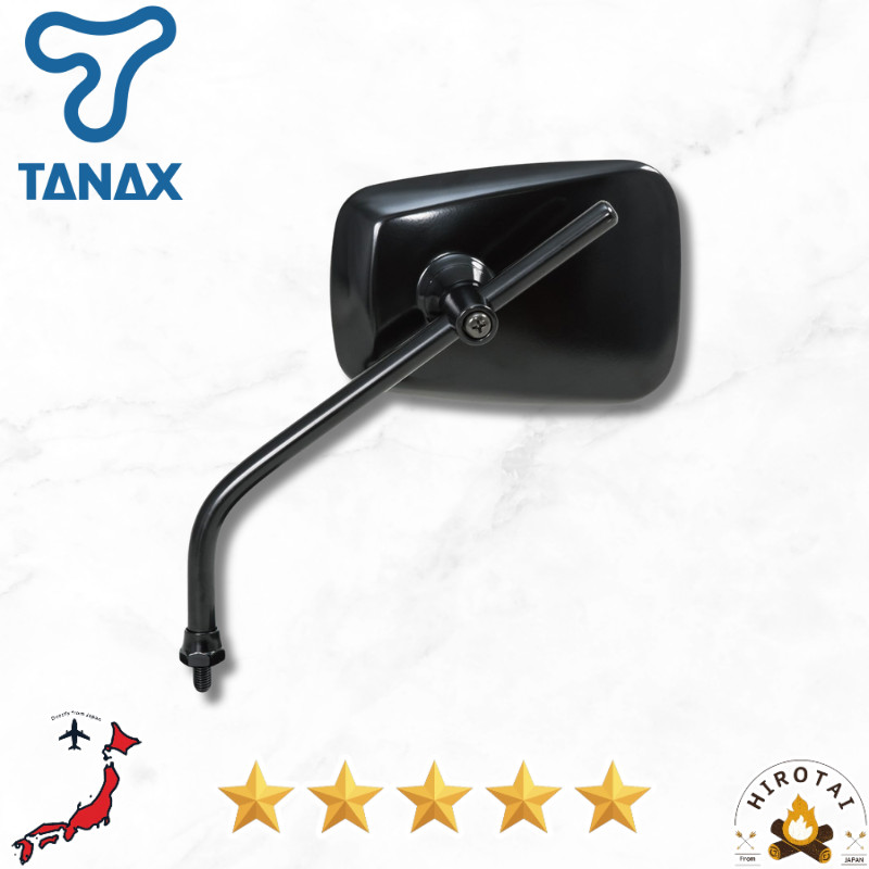 TANAX Motorcycle Mirror Napoleon A-Z Mirror Black Universal 8mm Right & Left Threaded - Model【AZ-104