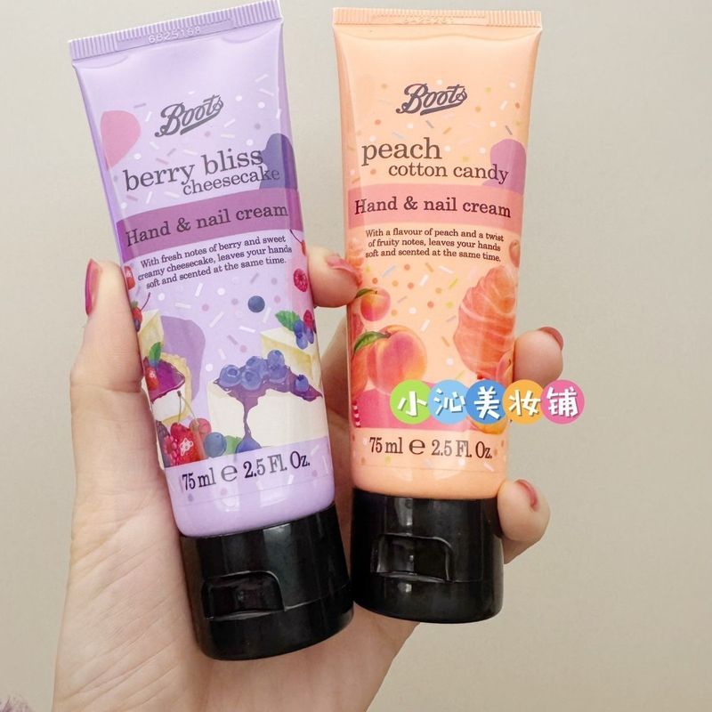 พร้อมส่ง Thailand Boots Peach Marshmallow Cheesecake Hand Cream Nail Cream 75ml 8-6t