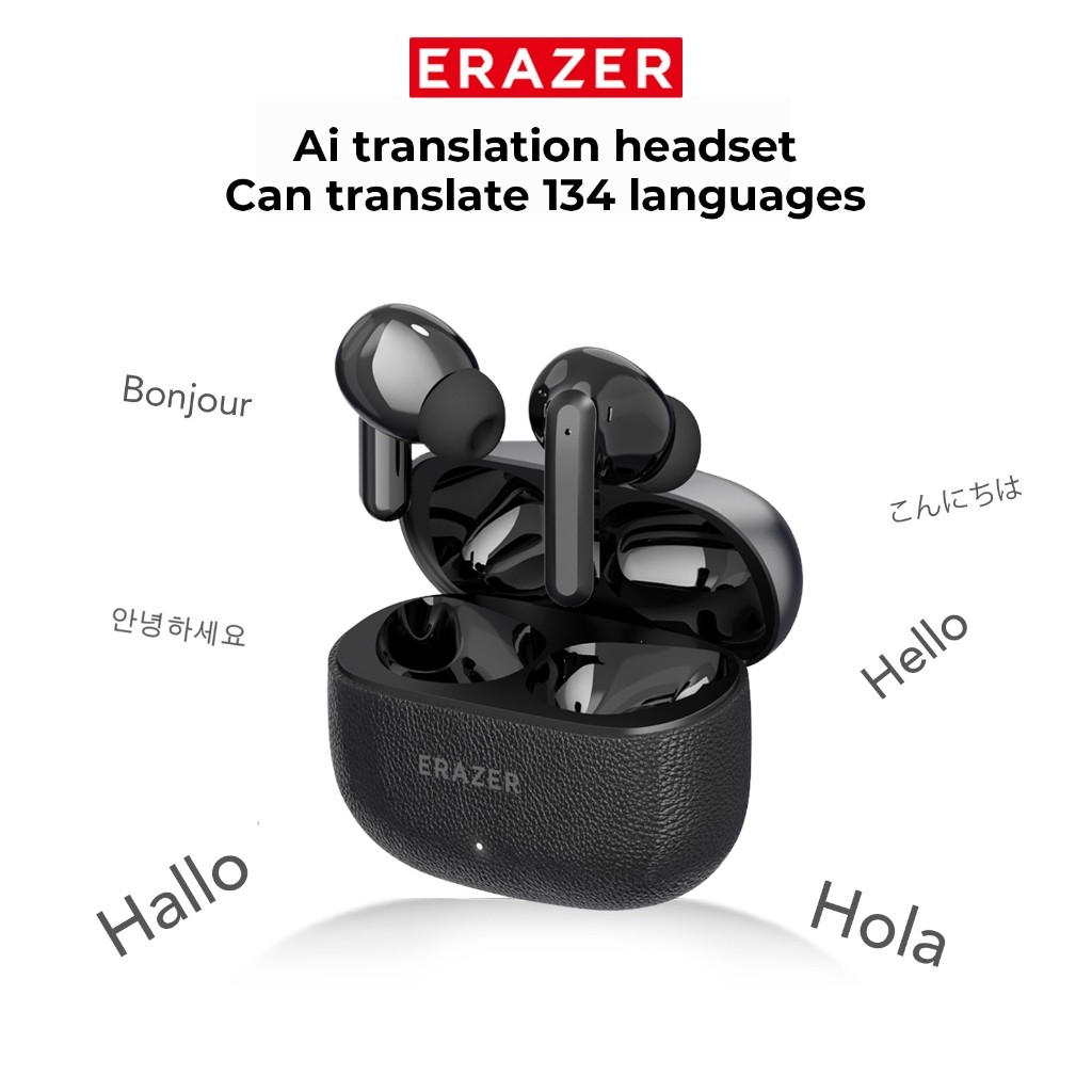 ERAZER EP140 AI การแปล Bluetooth 5.4 Earbuds – รองรับ 134 ภาษา ตัดเสียงรบกวน ไร้สายที่แท้จริง โทร Hi