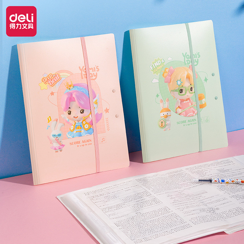 Deli Stationery 72771/71483 Information Book Simple Student Test Paper Organize Storage Folder A3 Fo