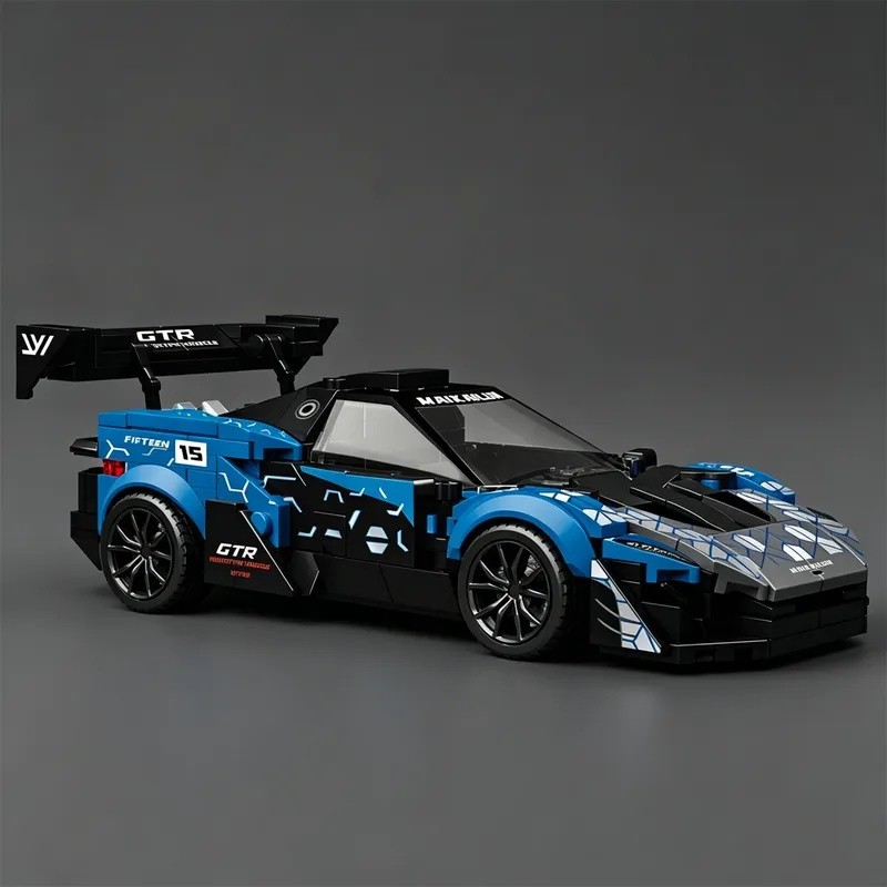 City Series Supercar EVO Building Blocks P1 Race Car Model Toy Small-Scale Car Model Luxury Car Blue