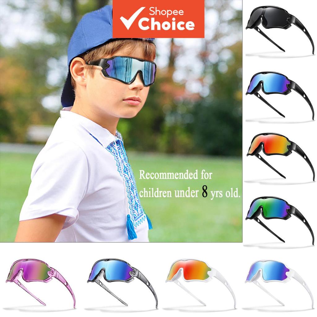 Kids Uv400 แว่นกันแดดปั่นจักรยานสําหรับเด็กชายและเด็กหญิง 3-8y ตกปลากลางแจ้งแคมป์ปิ้ง