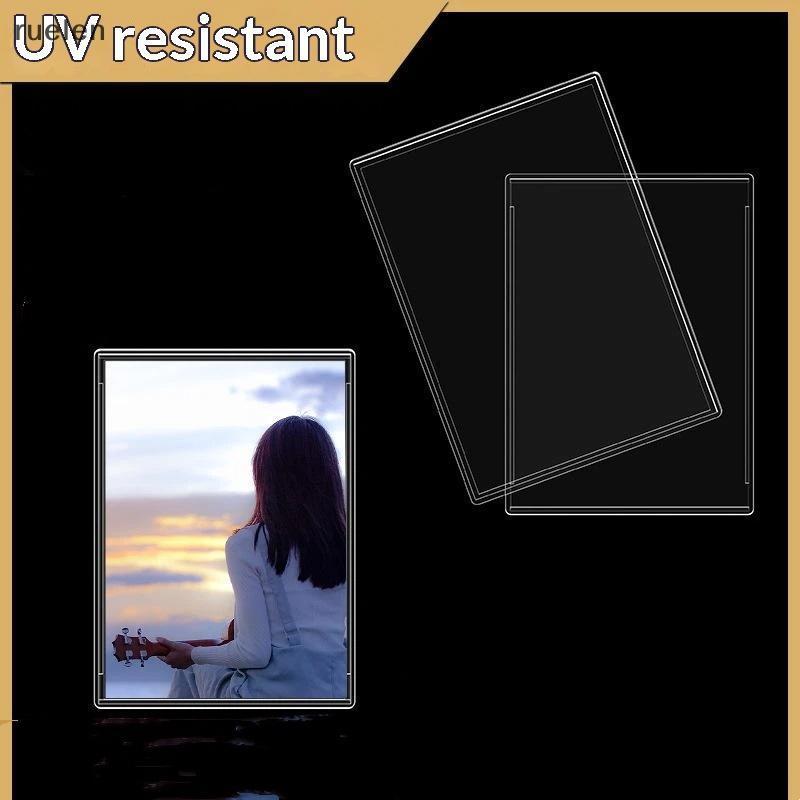 Uelen อะคริลิค Snap Card Holder Clear 5 ชิ้นสําหรับสะสมกีฬาการ์ดสะสม K- Idol Photo Display ใช้ TH