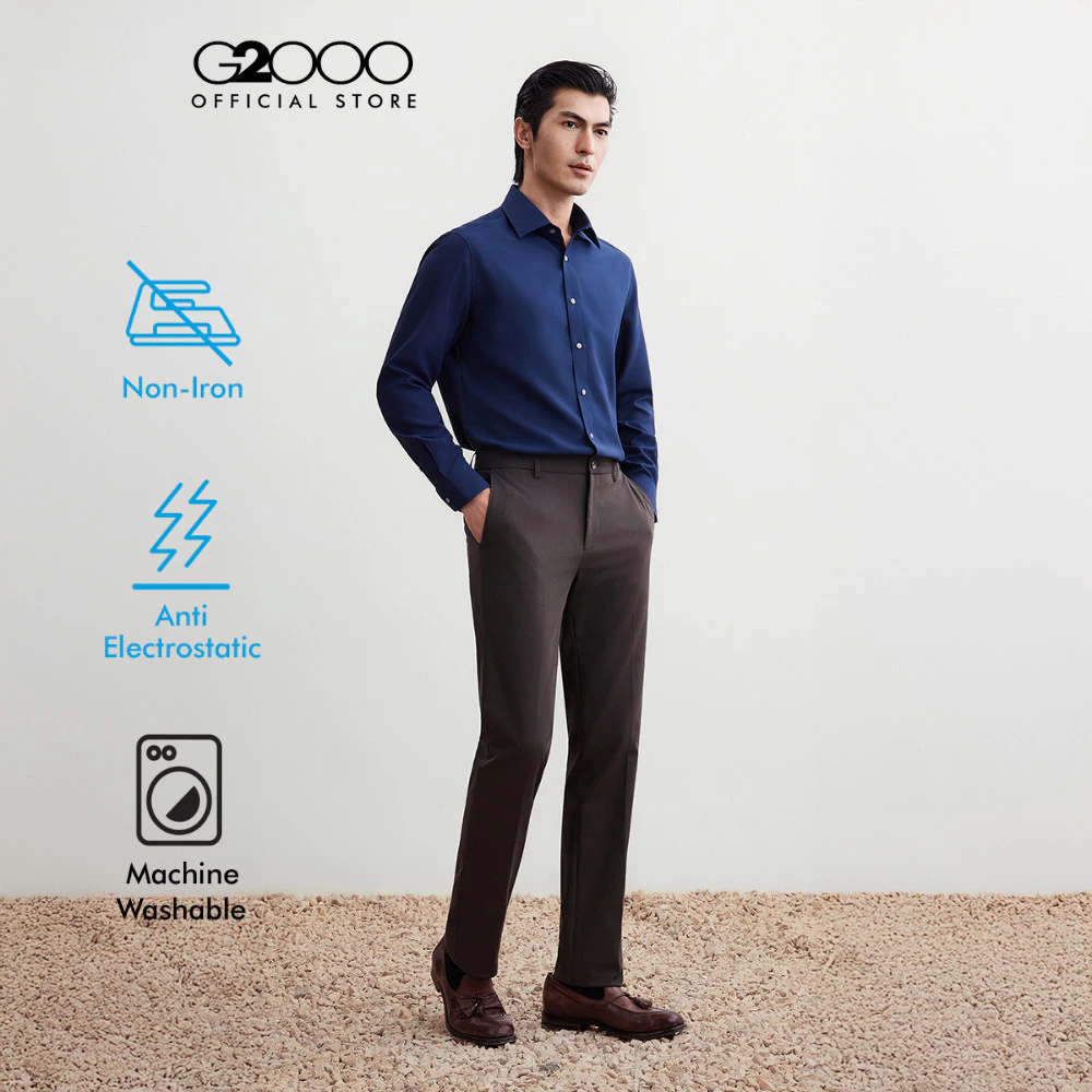 G2000 เสื้อเชิ้ตแขนยาวแบบทางการสำหรับผู้ชาย Smart Fit รุ่น 5612202278 สีมิดไนท์บลู