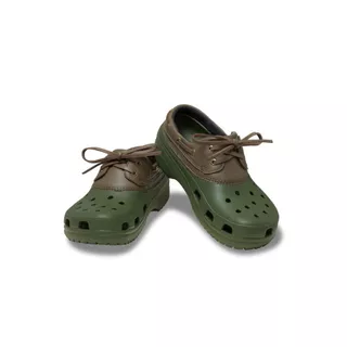 CROCS รองเท้าลำลองผู้ใหญ่ CLASSIC ISLANDER รุ่น 212022-38V - ARMY GREEN/WALNUT