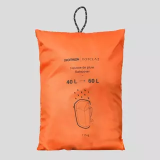 Decathlon Basic Rain Cover For Backpack ถุงคลุมกันฝนสำหรับเป้สะพายหลังใช้ในการเทรคกิ้ง ขนาด 40/60 ลิตร - Orange