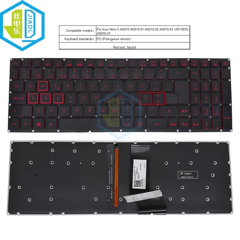 US PT-BR Backlit คีย์บอร์ดสําหรับ Acer Nitro 5 AN515 51 41 AN515-52 AN515-53 AN515-42 แล็ปท็อปบราซิล
