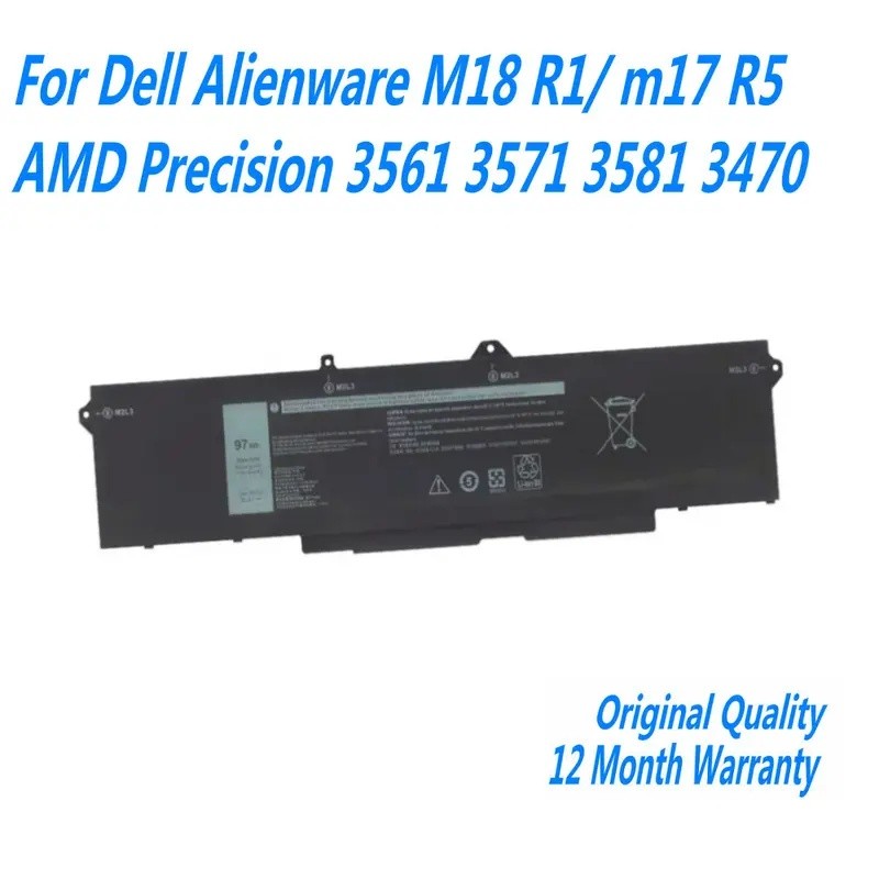 11.4V 97WH 8071mAh 9JRV0 แบตเตอรี่แล็ปท็อปสําหรับ Dell Alienware M18 R1/ m17 R5 AMD Precision 3561 3