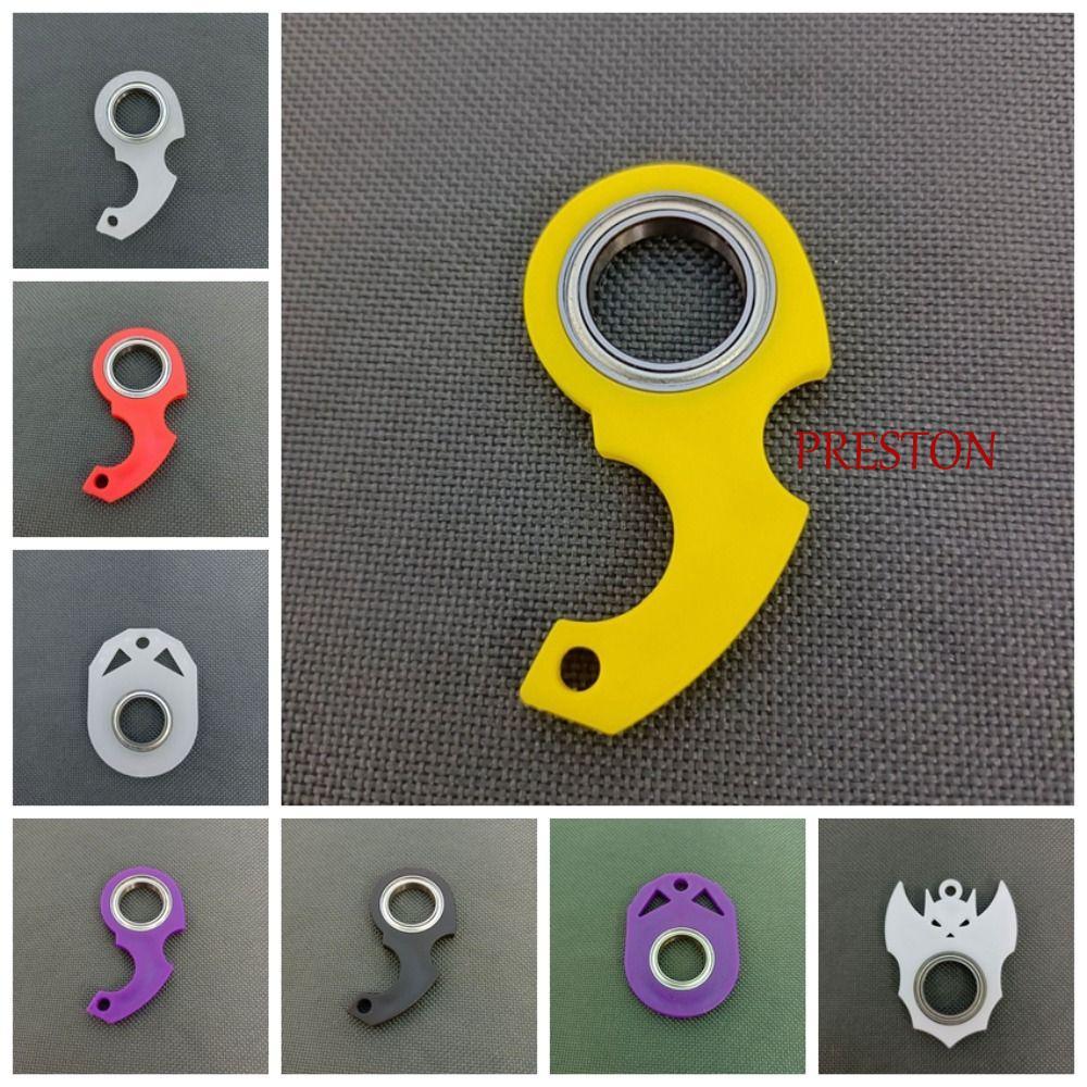 PRESTON พวงกุญแจหมุนปลายนิ้ว, Anti-Anxiety บรรเทาความเบื่อพวงกุญแจ Fidget Spinner, Creative Light We