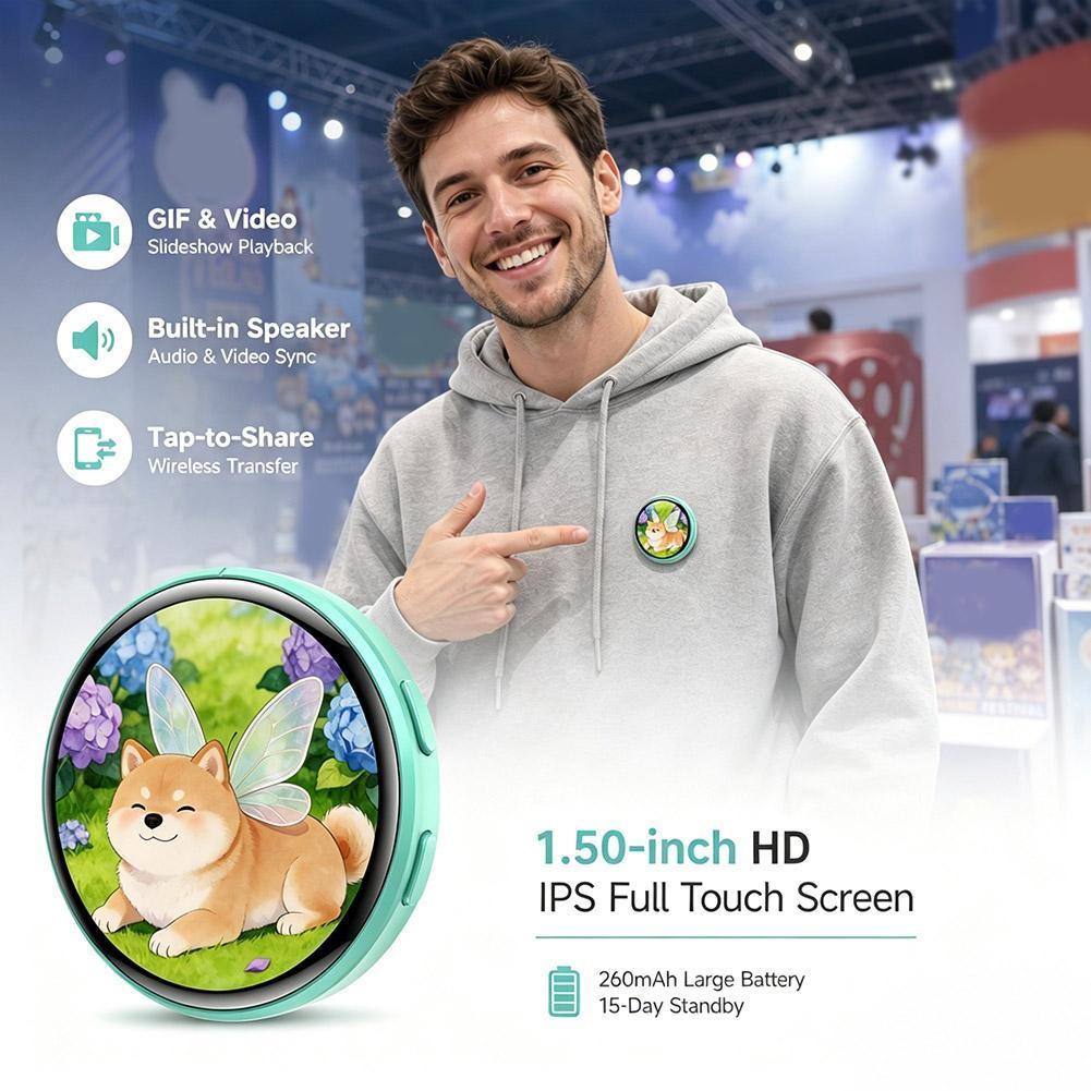 สําหรับ Ebadge Viral 1 50 นิ้ว Full Touch ป้ายอิเล็กทรอนิกส์อะนิเมะสมาร์ท Pin Cool Gadget โหมดสแตนด์