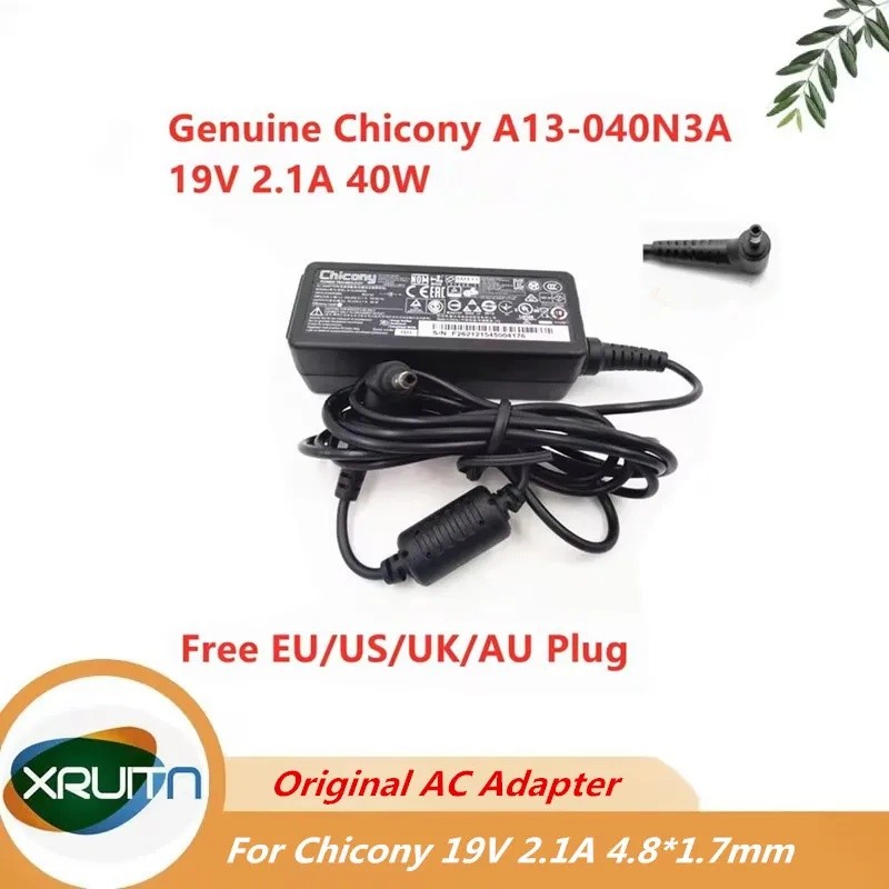 เดิมแล็ปท็อปสายไฟใหม่ A13-040N3A Chicony 19V 2.1A 40W A040R074L 4.8 มม.*1.7 มม.Series AC อะแดปเตอร์
