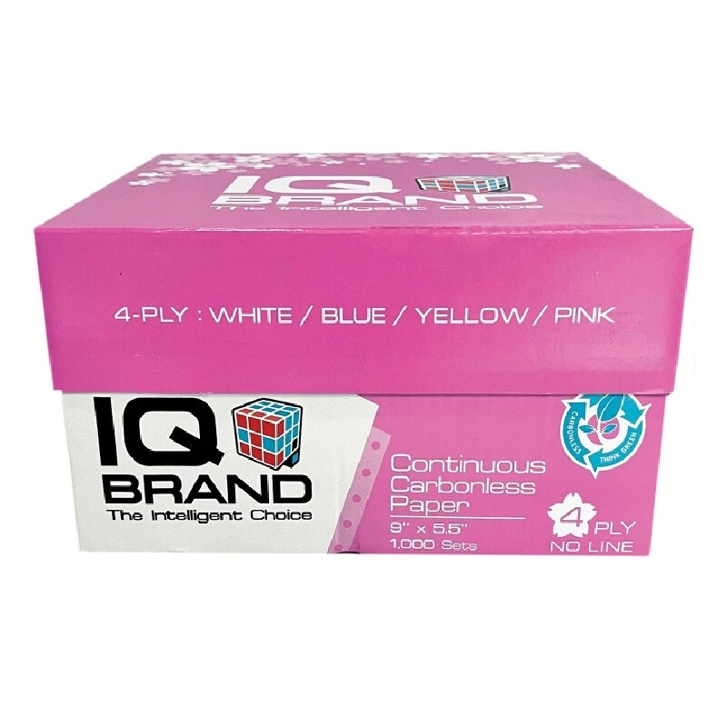 IQ กระดาษเคมีต่อเนื่อง ขนาด 9 x 5.5 นิ้ว 4 ชั้น