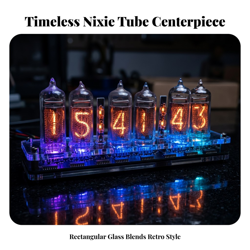 -14 Nixie Clock Collectible Nixie Tube Clock Transparent 12/24 Hour Format for Tech Lovers ผู้ที่ชื่