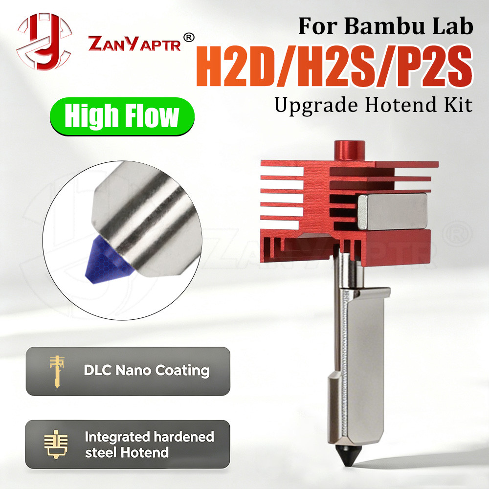 สําหรับBambu Lab P2S H2D H2SอัพเกรดIntegrated High Flowเหล็กชุบแข็งHot End Assembly DLCเคลือบหัวฉีด3Dเครื่องพิมพ์อุปกรณ์เสริม