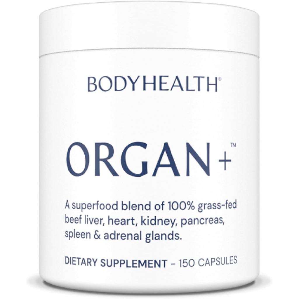 BodyHealth Organ+ Grass-Fed Glandular Organ Complex, Grassfed Beef Organ Supplement, Dessicated Beef