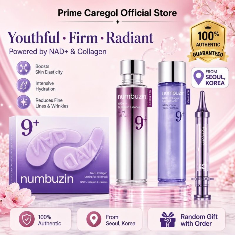 NUMBUZIN No9 NAD Lifting Essence 50ml + Toner 150ml + Retinol Eye Cream 100ml + Collagen สินค้าเกาหล
