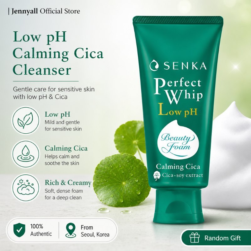 Senka Perfect Whip Low pH Calming Cica คลีนซิ่งโฟม 100g เกาหลีสกินแคร์ Daily Beauty Olive Young Best