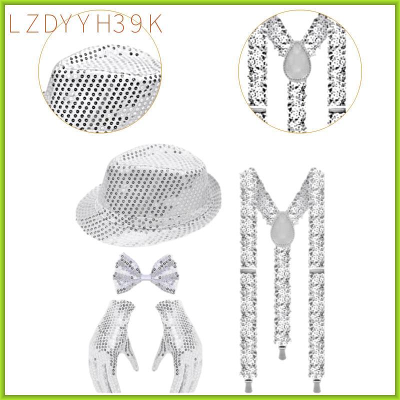 [lzdyyh39k] 2-4pack Disco Cowboy Hat Sequins Fedora Hat for Festival Stage Performance Men