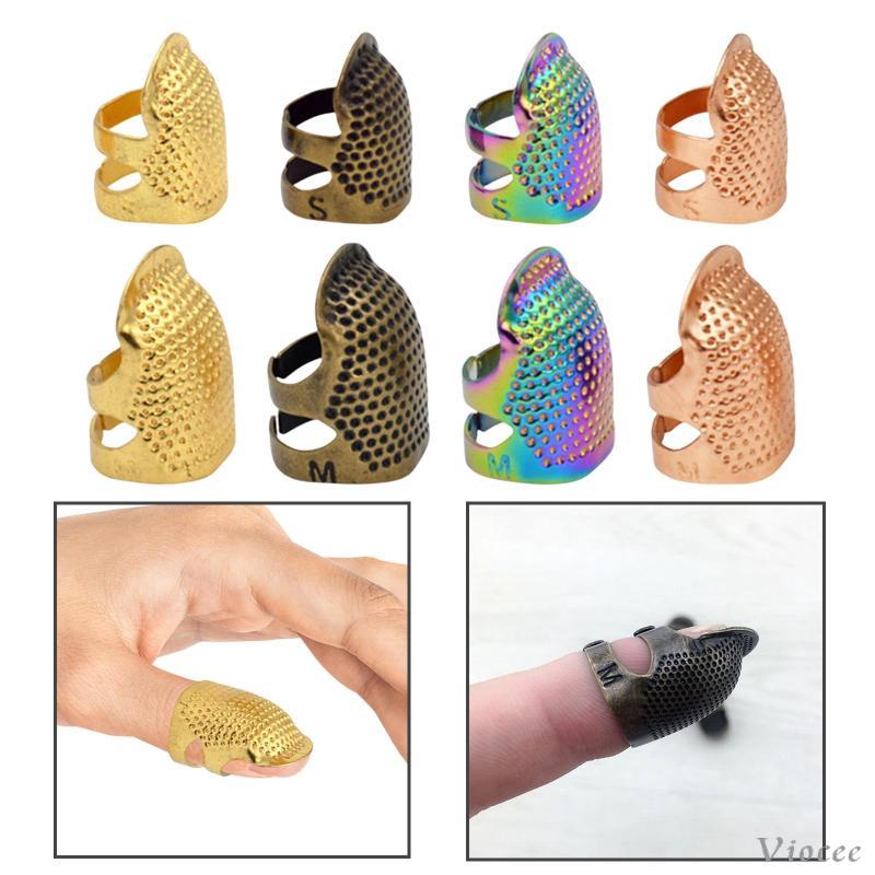 [Viocee] Metal Sewing Thimbles Set Brass Finger Protector Anti Slip Dimples เย็บเครื่องมือและอุปกรณ์