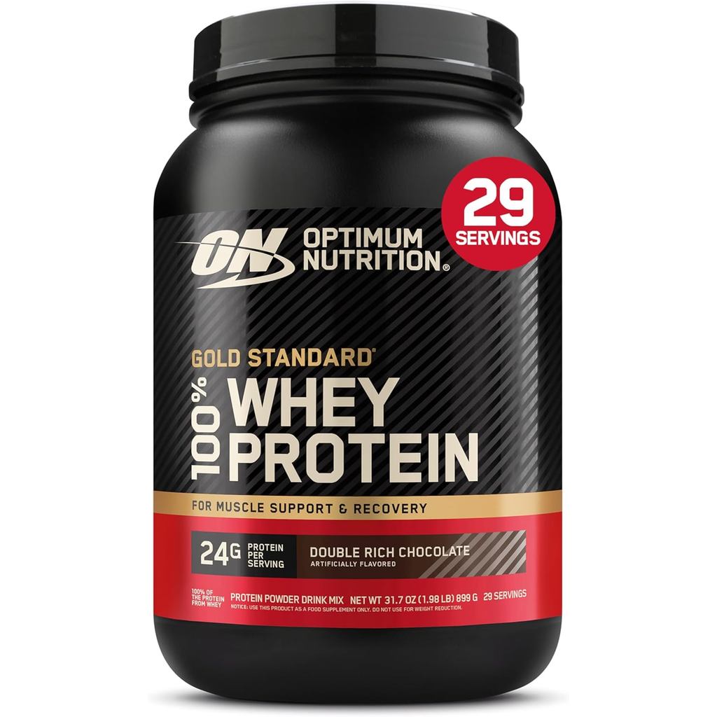 Optimum Nutrition Gold Standard Whey Protein, Muscle Building Powder with Natural Occurring Glutamin