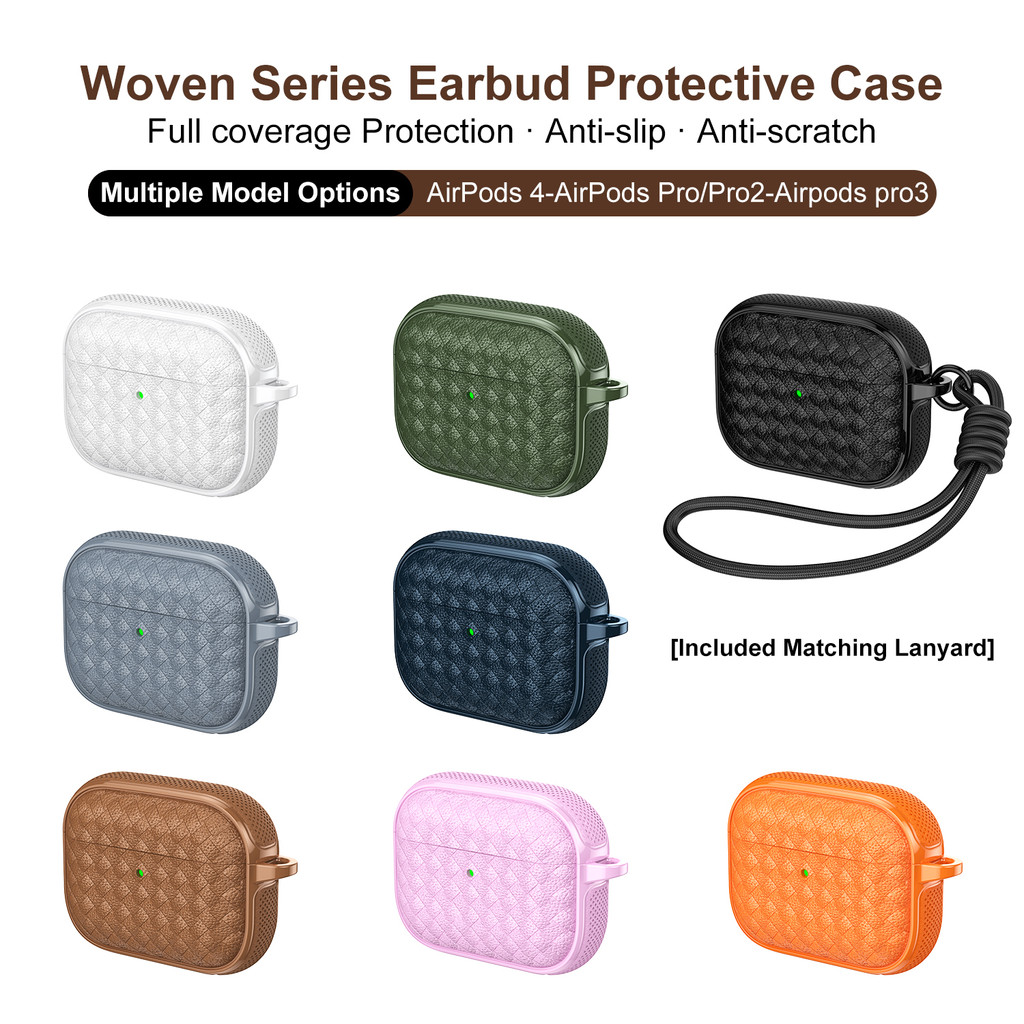 INS รูปแบบทอน่ารัก เคสซิลิโคน Airpods 4 กรณีหูฟัง Airpods Pro 3 เคสป้องกัน Airpods Pro 2 ฝาครอบกรณี