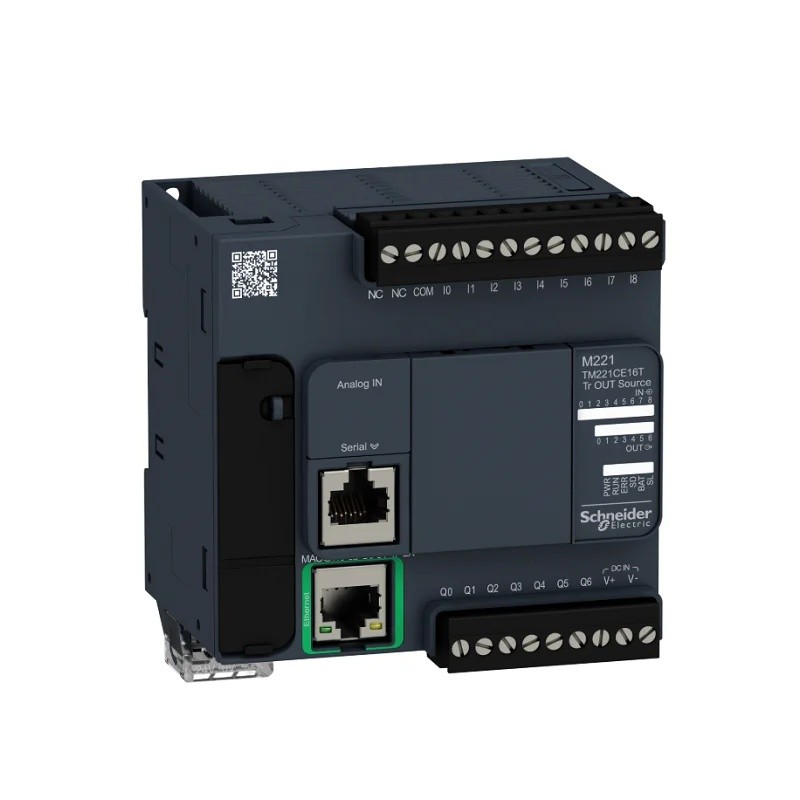 Z0AO TM221CE16T 100% ใหม่และต้นฉบับ Sch-neider PLC Logic Controller Modicon M221 16 IO 9 DI 7 DO PNP