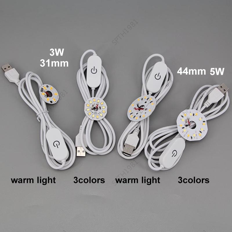 1.5m 31mm 44mm DC 5V 3W USB ไฟ LED 2835 ชิป dimmer 3 สีอ่าน Night Light Board โต๊ะหนังสือแท็บเล็ตโคม