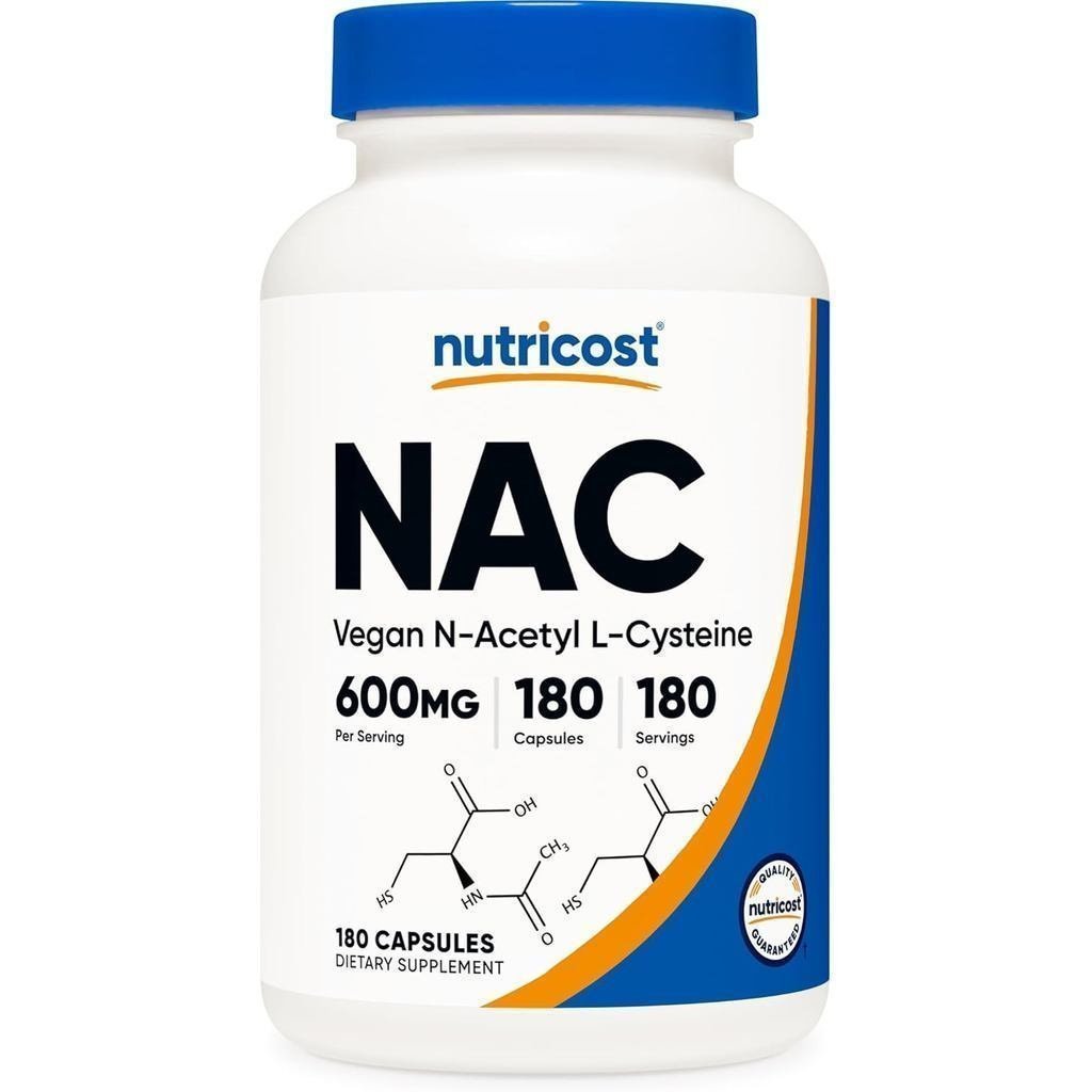 Nutricot N-Acetyl-L-Cysteine(NAC)600mg,180Capsule-Non-Transgene,Gluten-free HHMQ K4DW SM6E