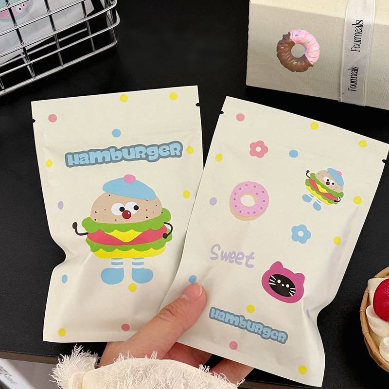 SHINE 50 ชิ้นน่ารักการ์ตูนปิดผนึกด้วยตนเอง Paaging กระเป๋าเครื่องประดับ Sna Candy บิสกิตปิดผนึกกระเป