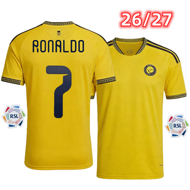 พัดลมรุ่น 2026/27 AlNassrFCteam Mens Home Jersey CR7 Ronaldor Jersey