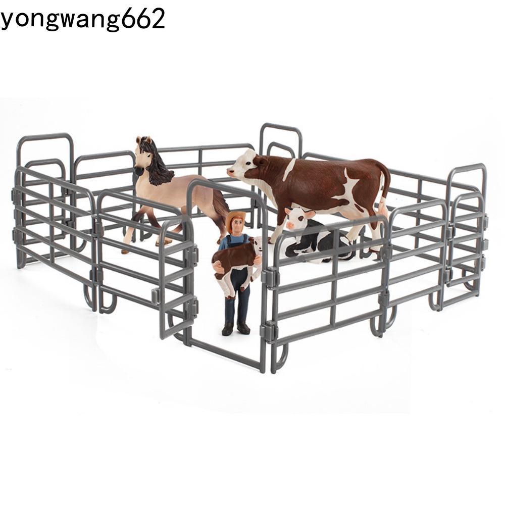 NORYX จําลองฟาร์ม Ranch DIY รั้ว, อุปกรณ์รั้วฟาร์ม DIY จําลองรั้ว Ranch, รางรุ่นพลาสติกตกแต่ง Ranch 