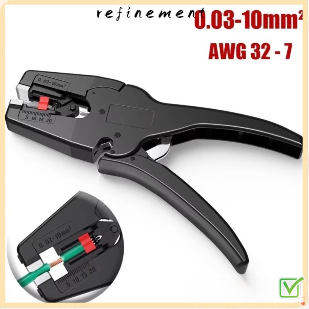 REFINEMENT คีมลวด,แบบพกพา 2 in 1 เครื่องปอกสายไฟอัตโนมัติ,คุณภาพสูง Mini 32-7AWG Heavy Duty ซ่อมไฟฟ้