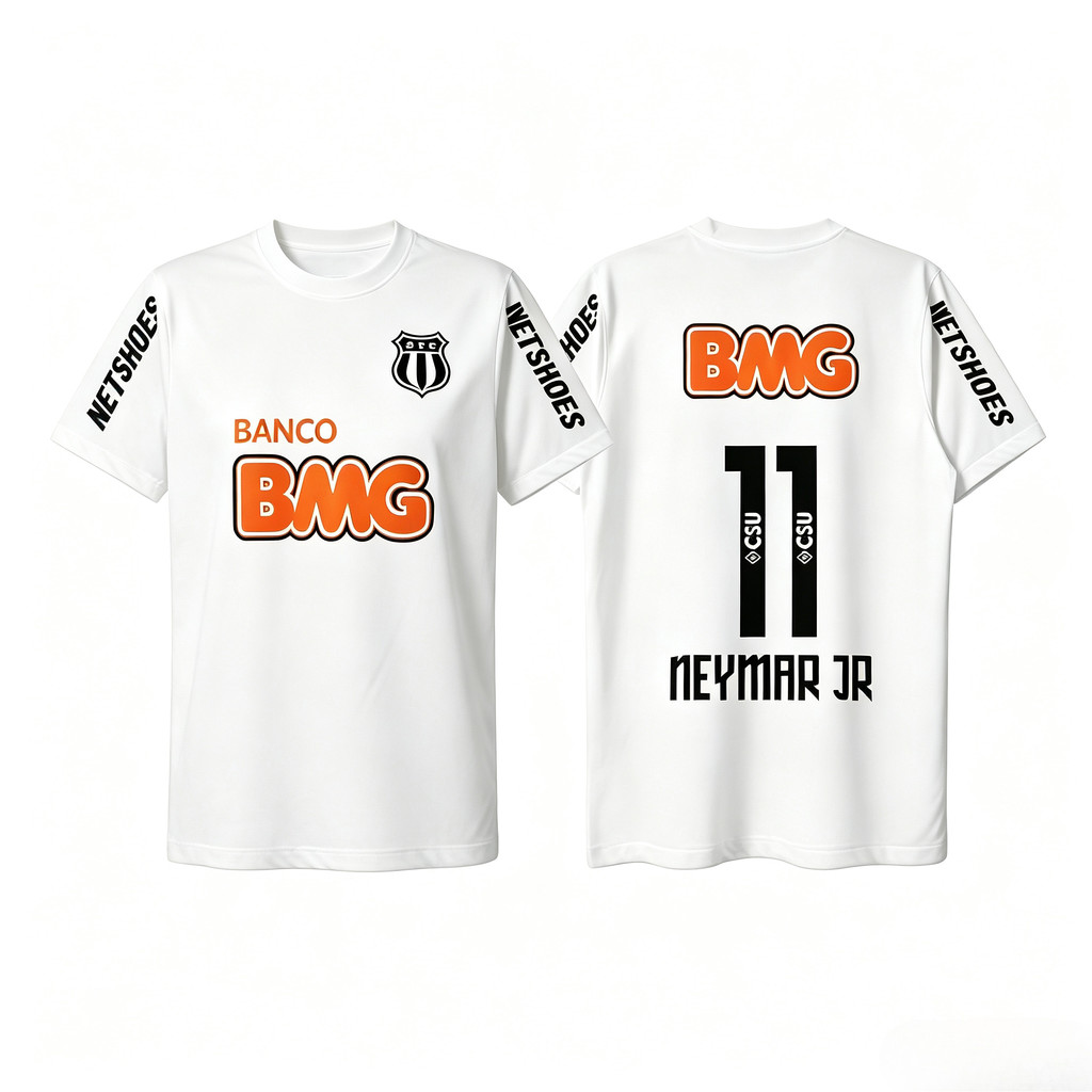 NEYmAR Retro Soccer Cotton Jersey T-Shirt Men 11 Number Player Print Black Short Sleeve Casual Footb