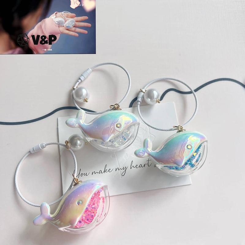 V & P น่ารักปลาวาฬ Dolphin พวงกุญแจสัตว์ทะเลตุ๊กตา Kawaii พวงกุญแจรถอุปกรณ์เสริมสําหรับผู้ชายผู้หญิงคู่กระเป๋าเครื่องประดับ