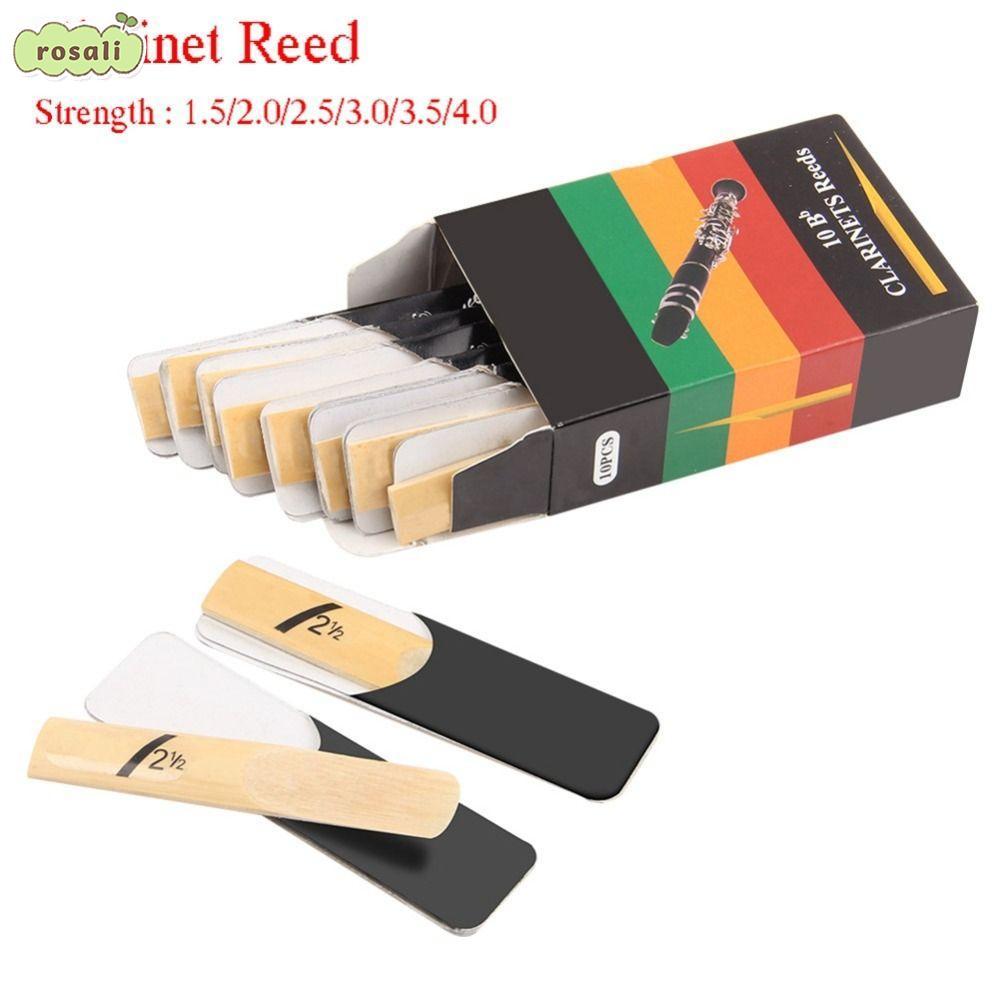 ROSALI นกหวีดแซ็กโซโฟน, Reed 10 ชิ้น Clarinet Reed, Strength Alto 1.5/2.0/2.5/3.0/3.5/4.0 Bb Tone Cl