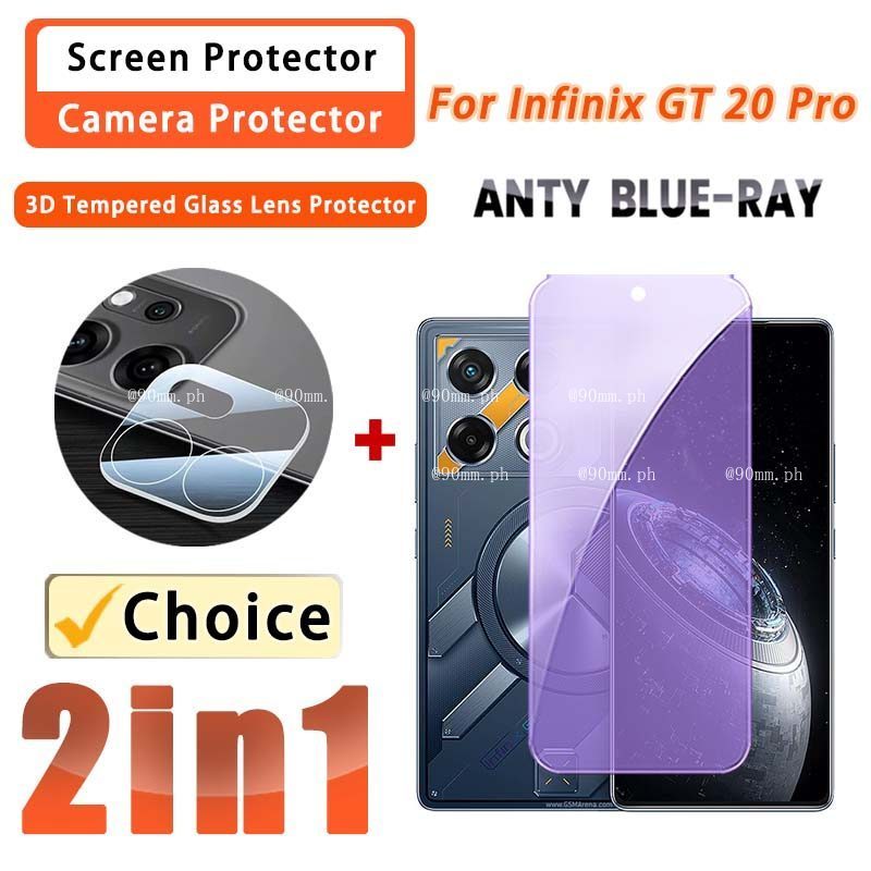 Anti Blue 2 IN 1 ฟิล์ม Infinix GT 20 Pro ฟิล์มกระจกนิรภัยสําหรับ Infinix GT 20 Pro 30 Pro 10 Pro 3D 