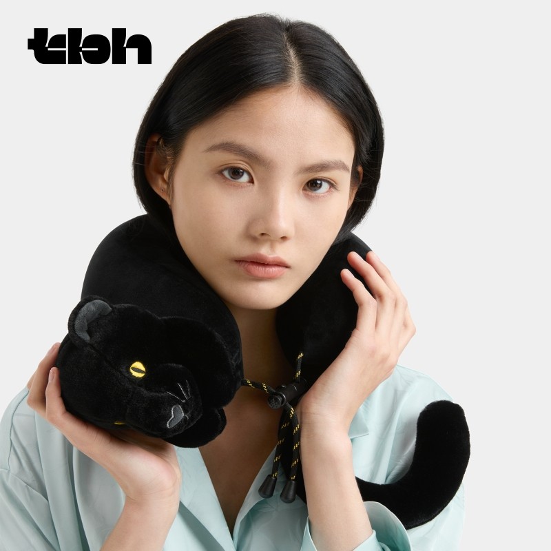 Tbh Beast Pie Home Urban Beast Black Panther Travel U-Shaped หมอนเครื่องบินคอหมอนแบบพกพาหมอนปากมดลูก