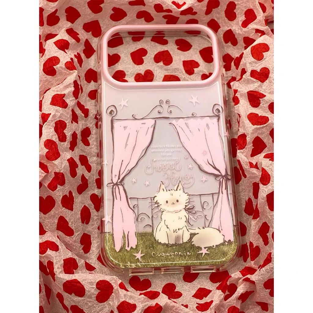 Grass Cat เกาหลีน่ารักเคสโทรศัพท์แบบนุ่มสําหรับ iPhone 18 Pro Max 17 Pro 16 15 Girl Anti Drop
