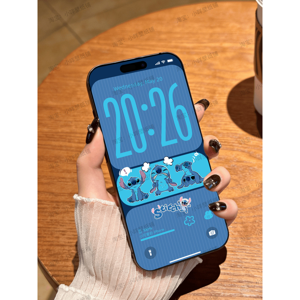 550 | ลายเส้น iOS26 Blues | วอลเปเปอร์โทรศัพท์มือถือสติช