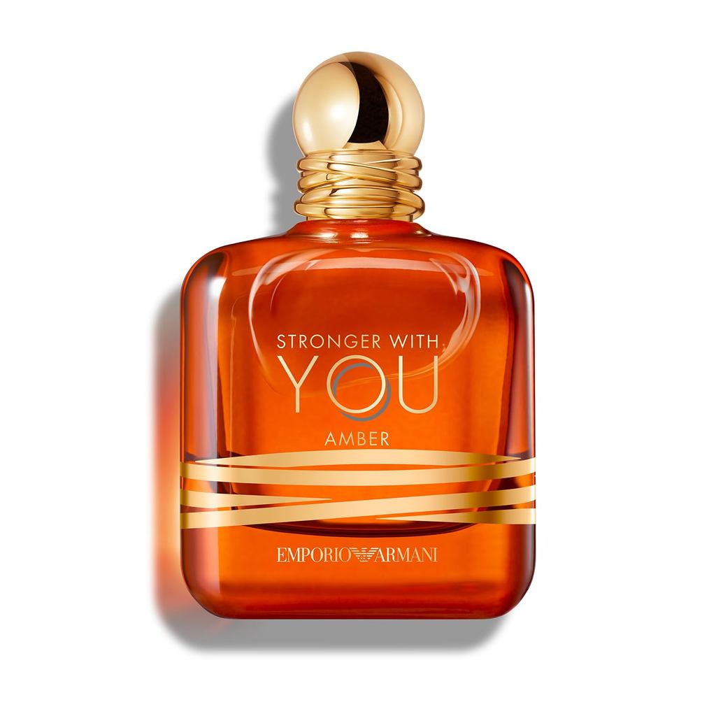 Armani Beauty-Stronger With You Amber-Mens Cologne-Warm Spice Mens Fragrance-บรรจุน้ําหอมสีเหลืองอํา