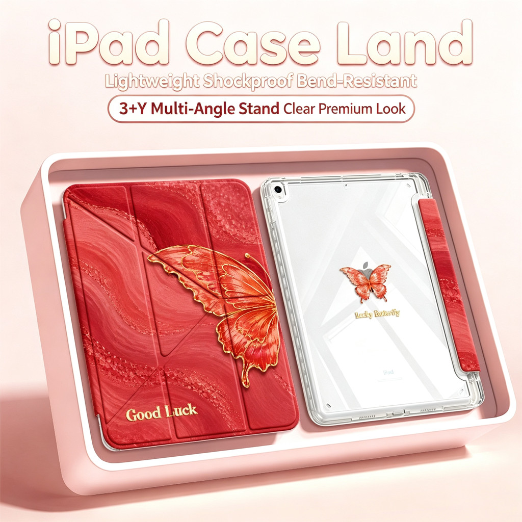 ⚡พร้อมส่ง⚡เคส iPad for Air8 Gen10 7 8 9 11 Air4 6 7 5 Pro11 12.9 13 Mini6/7 พับรูปY ช่องใส่ปากกา ผีเสื้อพรีเมียม